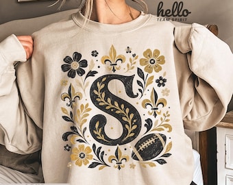 New Orleans Football Crewneck Sweatshirt, Vintage Sports Fan Apparel, Trendy Game Day, Unisex & Youth New Orleans Football Fan Gift HTS207