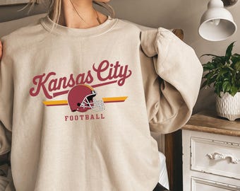 Kansas City Football Vintage Sweatshirt, Kansas City Football Crewneck, Football Sweatshirt, Kansas City Fan Gifts
