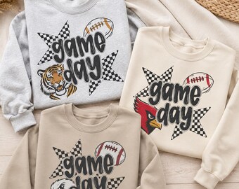Custom School Mascot Shirt, School Spirit Shirt, Football Season Tee,Preppy Game Day Shirt, Team Pride Tee, Back To School Tee,Stripe Shirt