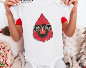 Vintage Cardinal Mascot Game Day Shirt, Baby Onesie Toddler Youth Adult Tee, Retro Football School Spirit Shirt, Cardinal Fan Apparel HTS005