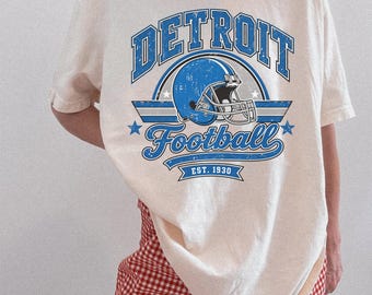 Vintage Detroit Sweatshirt, Detroit Crewneck, Detroit Football Tee, Detroit Football TShirt, Youth Detroit Tee, Sunday Football HTS526