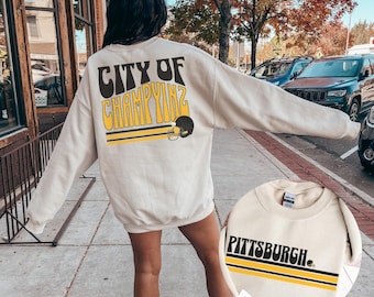 Pittsburgh Football Sweatshirt, Trendy Pittsburgh Fan Shirts, Pittsburgh Football Crewneck, Pittsburgh Hoodie Black and Yellow
