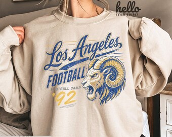 Los Angeles Football Crewneck Sweatshirt, Vintage Fan Gift, Game Day Apparel, Trendy Sports Fan Top, LA Football Sweatshirt HTS130