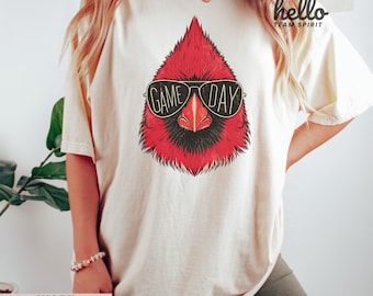 Vintage Cardinal Mascot Game Day Shirt, Retro School Spirit Sweatshirt, Football Fan Tee, Adult Youth Spirit Wear HTS005