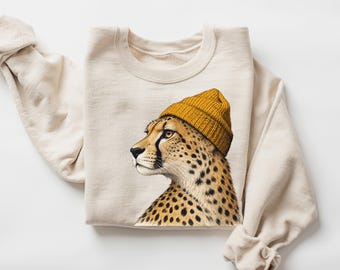 Cheetah Nature Crewneck Vintage Wild Animal Lover Shirt Cool Cheetah Graphic Sweatshirt Aesthetic Birthday Gift For Bestie HTS502