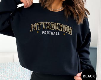 Pittsburgh Football Sweatshirt Vintage 80s Retro Style Crewneck Trendy Mens Womens Shirt Football Fan Gift