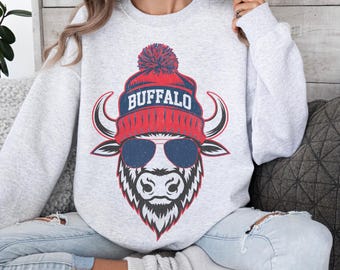 Vintage Buffalo Football Sweatshirt, Buffalo Fan Crewneck, Game Day Pullover, Buffalo Football Fan Shirt, New York Sweatshirt