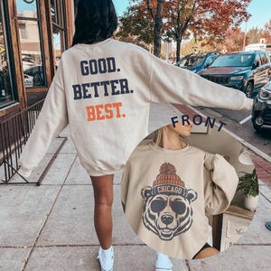 Chicago Football Sweatshirt, Trendy Chicago Football Fan Gifts, Chicago Football Game Day, Chicago Crewneck Sweatshirt