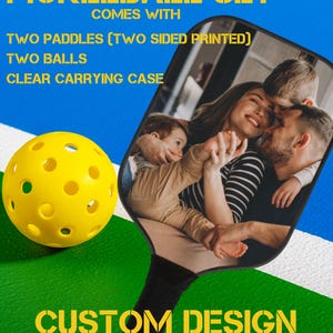 Custom Pickleball Paddle Set, Wedding gift, Personalized Pickleball Set with Carry Case, Wedding Date, Engagement Gift, Couple Gifts image 6