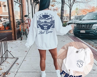 Vintage Detroit Baseball Crewneck Sweatshirt / T-Shirt, Tiger Sweatshirt, Retro Detroit Baseball Sweatshirt, Detroit Fan Gift