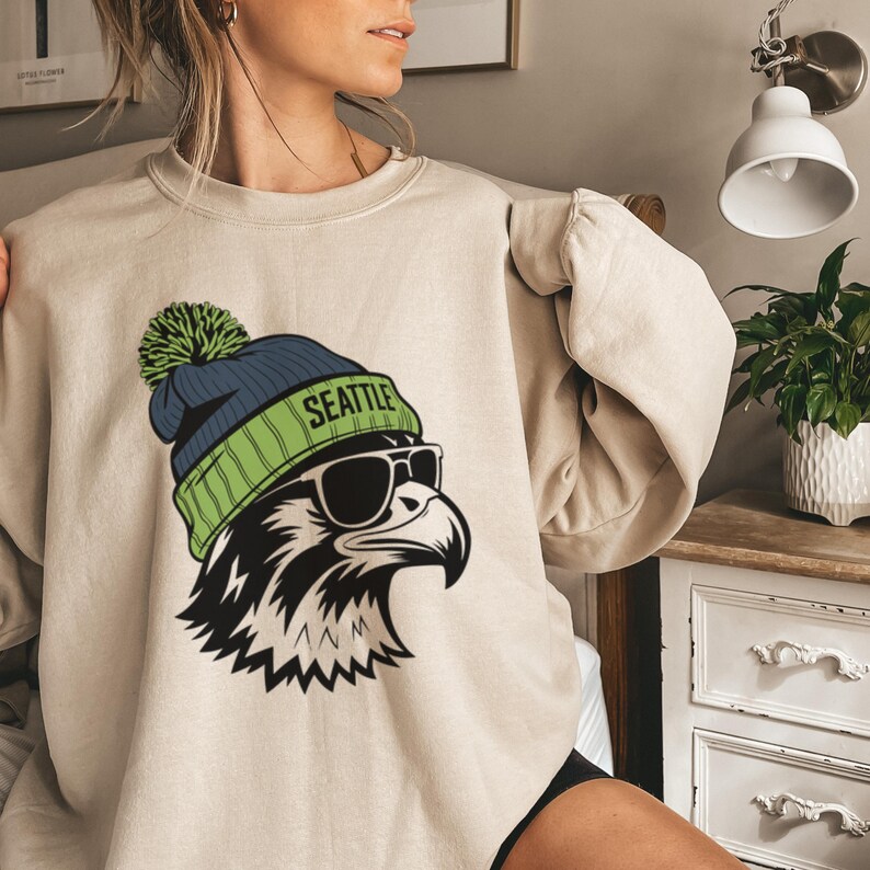 Seattle Football Vintage Sweatshirt T-Shirt,Seattle Seahawk Football Sweatshirt, Seahawk Fan Gift, Retro Seattle Football Shirt Sand