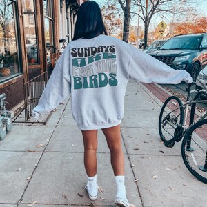 Philly Football Sweatshirt, Vintage Philadelphia Game Day Crewneck, Midnight Green Sunday Football Shirt, Philly Fan Gift for Her zdjęcie 3