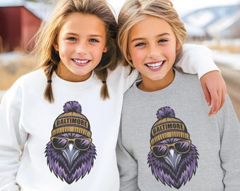Baltimore Youth Sweatshirt, Vintage Baltimore Football Sweatshirt, Baltimore Maryland Crewneck, Football Sunday Shirt, Baltimore Fan Sweater