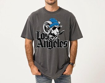 Los Angeles Football Vintage Style Comfort Colors T-Shirt, LA Football Crewneck,Los Angeles Football Shirt, Ram Mascot Team Spirit