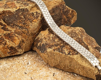 Sterlingzilveren python-armband voor heren – ontwerp met slangenstructuur, unieke slangenketting, kerstcadeau voor hem