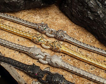 Sterlingzilveren python-armband voor heren – ontwerp met slangenstructuur, unieke slangenketting, kerstcadeau voor hem