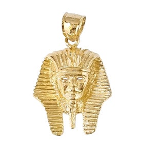 14K Yellow Gold Egyptian KING TUT PHARAOH Pendant