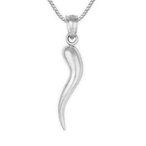 Collar de plata de ley 925 con colgante sólido de cuerno 3D