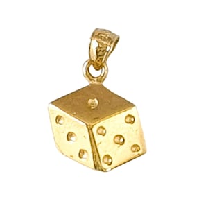 14K Yellow Gold Dice Pendant