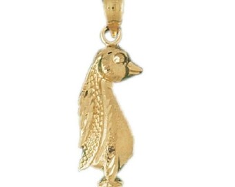 14K Yellow Gold Penguin Pendant