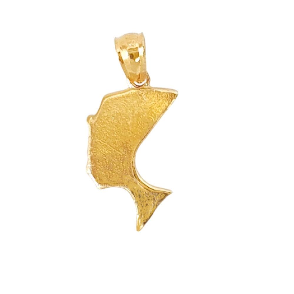 Ciondolo Nefertiti, Vero Oro 14kt Su Argento, Stile Egiziano, Nuovo Con Etichette - Foto 2
