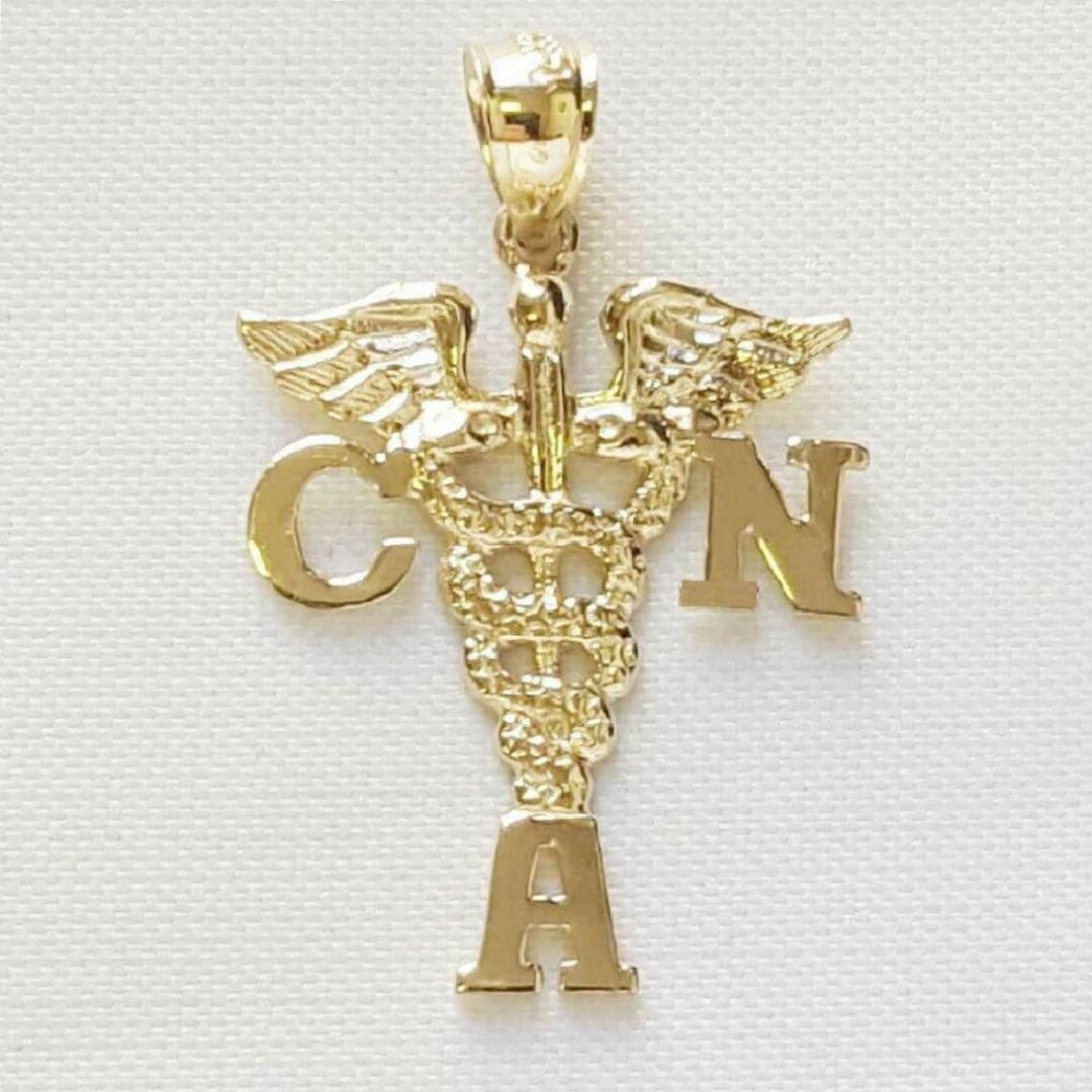 14K Yellow Gold CNA Certified Nursing Assistant Pendant - Etsy