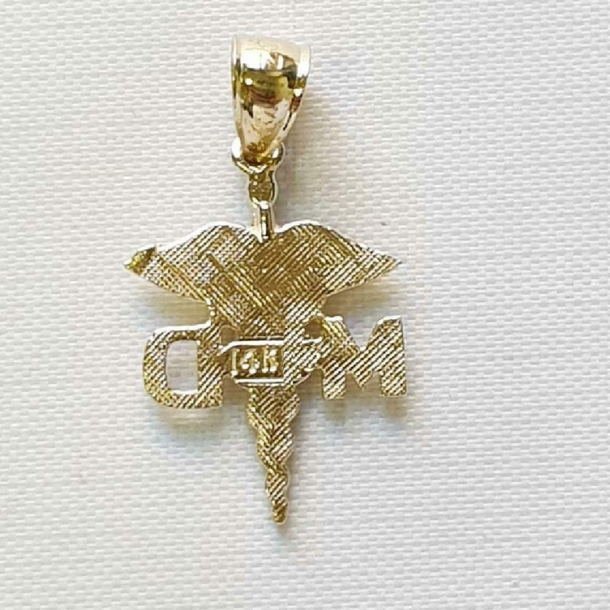 14K イエロー ゴールド MD (医学博士) 医療ペンダント - Etsy 日本