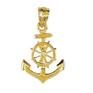 Colgante de ancla en oro amarillo de 14 quilates