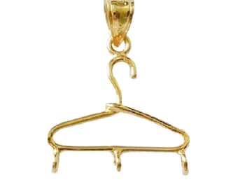 14K Yellow Gold HANGER Charm Holder Pendant