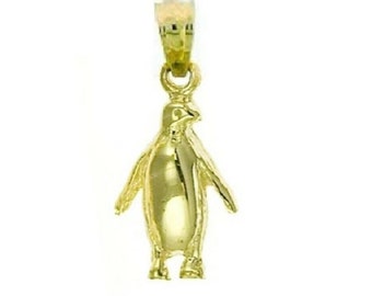 14K Yellow Gold Penguin Pendant