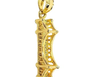 14K Yellow Gold Golden Gate Bridge 3D Pendant