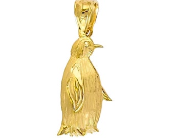 14K Yellow Gold Penguin Pendant