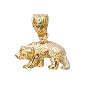 Petit pendentif ours en or jaune 14 carats