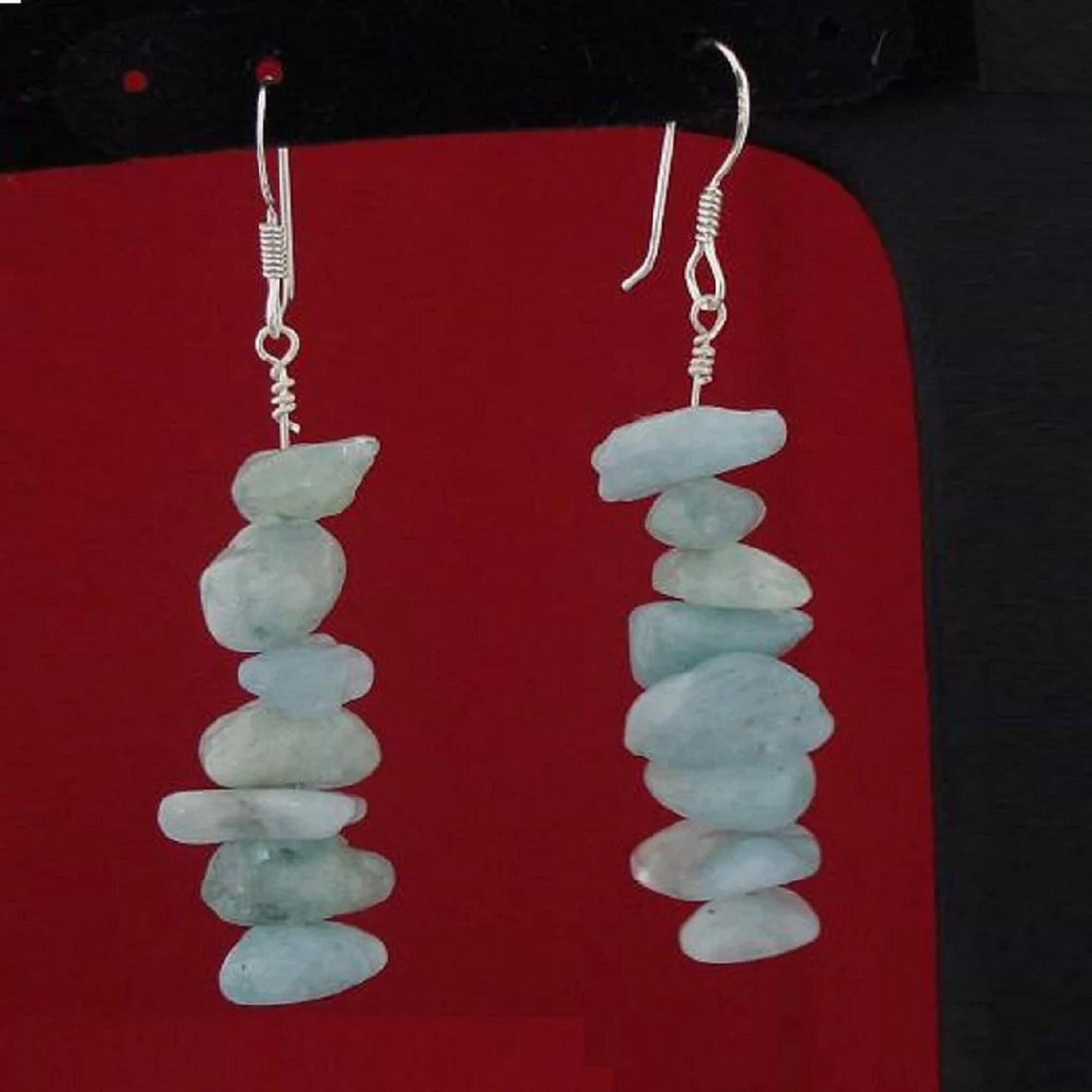 Orecchini a cerchio in argento sterling con scaglie di citrino blu da 5 mm a 10 mm - Italia