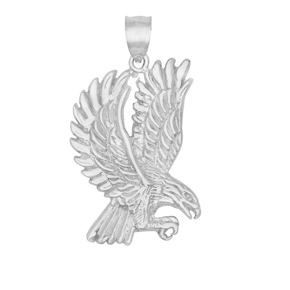 925 Sterling Silver Necklace W/ Flying Eagle Pendant - Etsy
