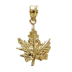 14K Gelbgold Ahornblatt Anhänger