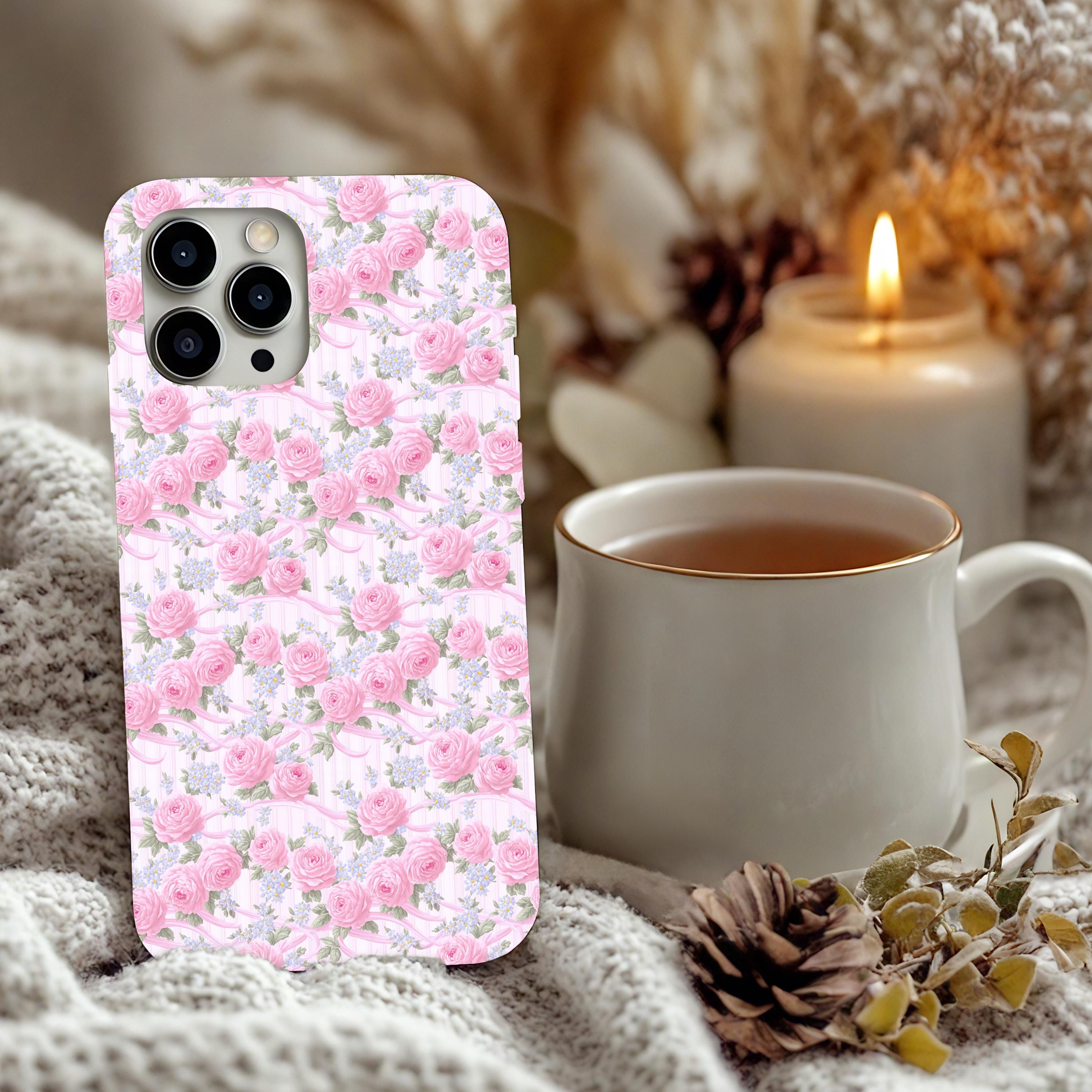Pink Rose Floral Seamless Pattern Vintage Ribbon Bouquet Shabby Chic ...