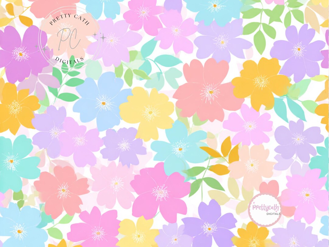 Pastel Floral Pattern Colorful Spring Flowers Soft Seamless Print ...