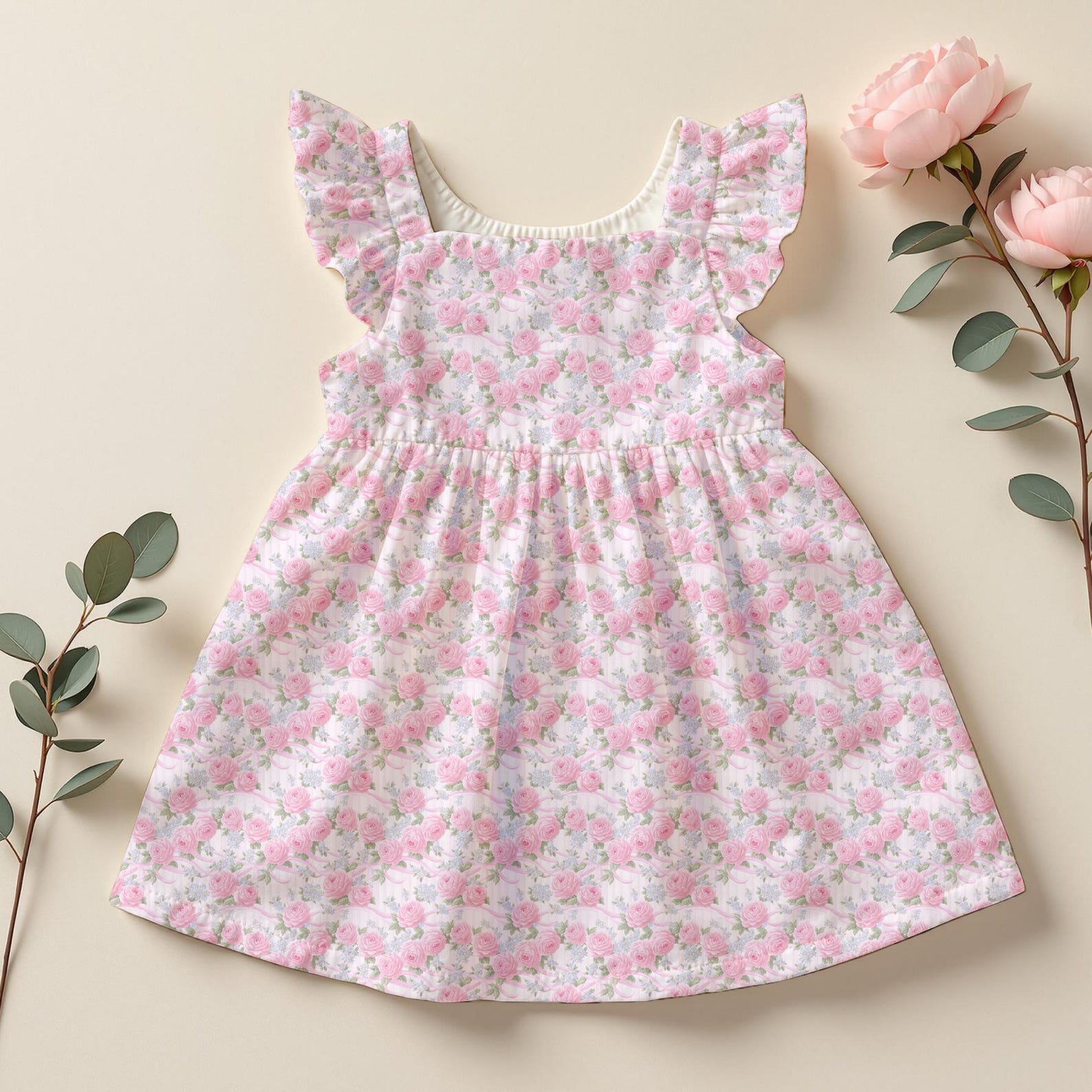 Pink Rose Floral Seamless Pattern Vintage Ribbon Bouquet Shabby Chic ...