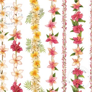 Pink Hibiscus Hawaiian Pattern Seamless Floral Design PNG Tropical Digital Paper Summer Wallpaper Scrapbook Background Vacation Fabric