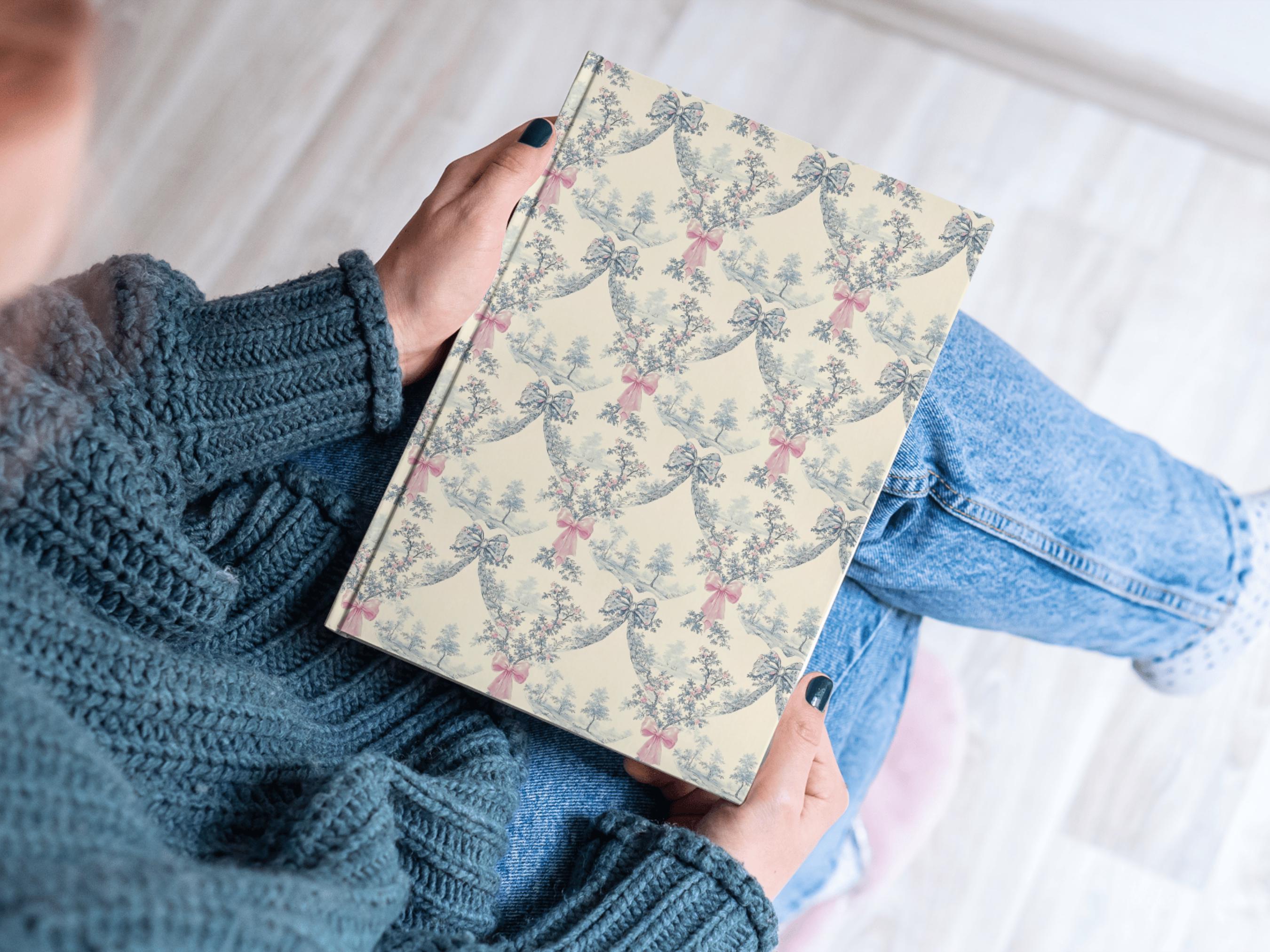 French Toile Seamless Pattern Vintage Countryside Scene Pink Bow ...