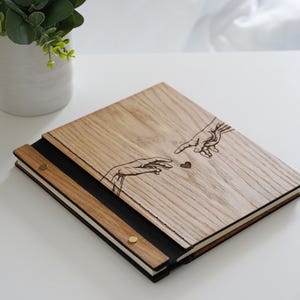 Wooden Memory Book – Personalized Anniversary or Wedding Album, Photo Album