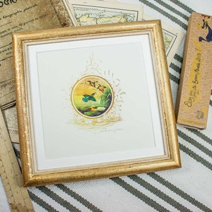 8x8 inch Gold Square Frame Simple Cottage-Style rounded bead profile - gold with pale ochre inner Photo Frame Deluxe Quality