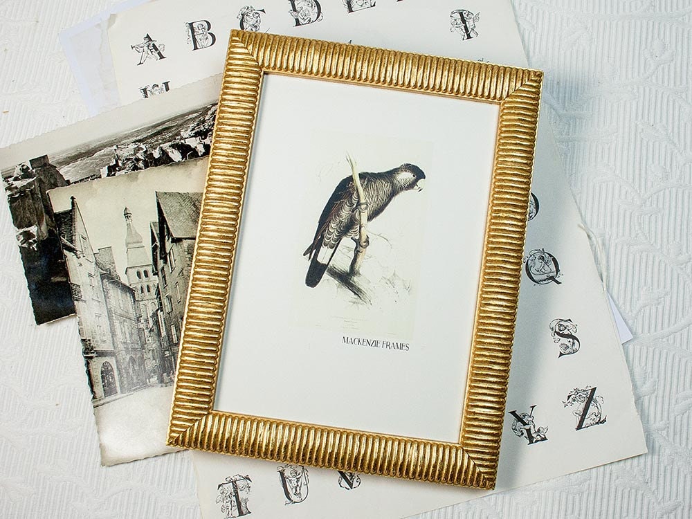 5x7 Pouces Gold Frame Design à Côtes Rondes/Golden Wedding Anniversaire Bridesmaids Gift Office Desk