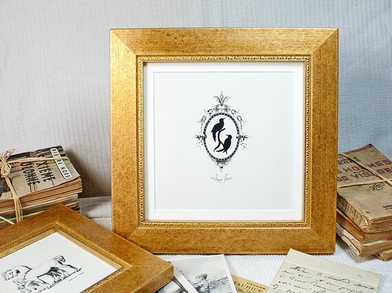 8x8 frame inch Photo Gold mat inch patina semi with Frame waxed soft 8x8