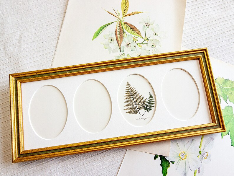 3Oval Mat or 4Oval Mat Option Narrow Gold & Olive Green Etsy