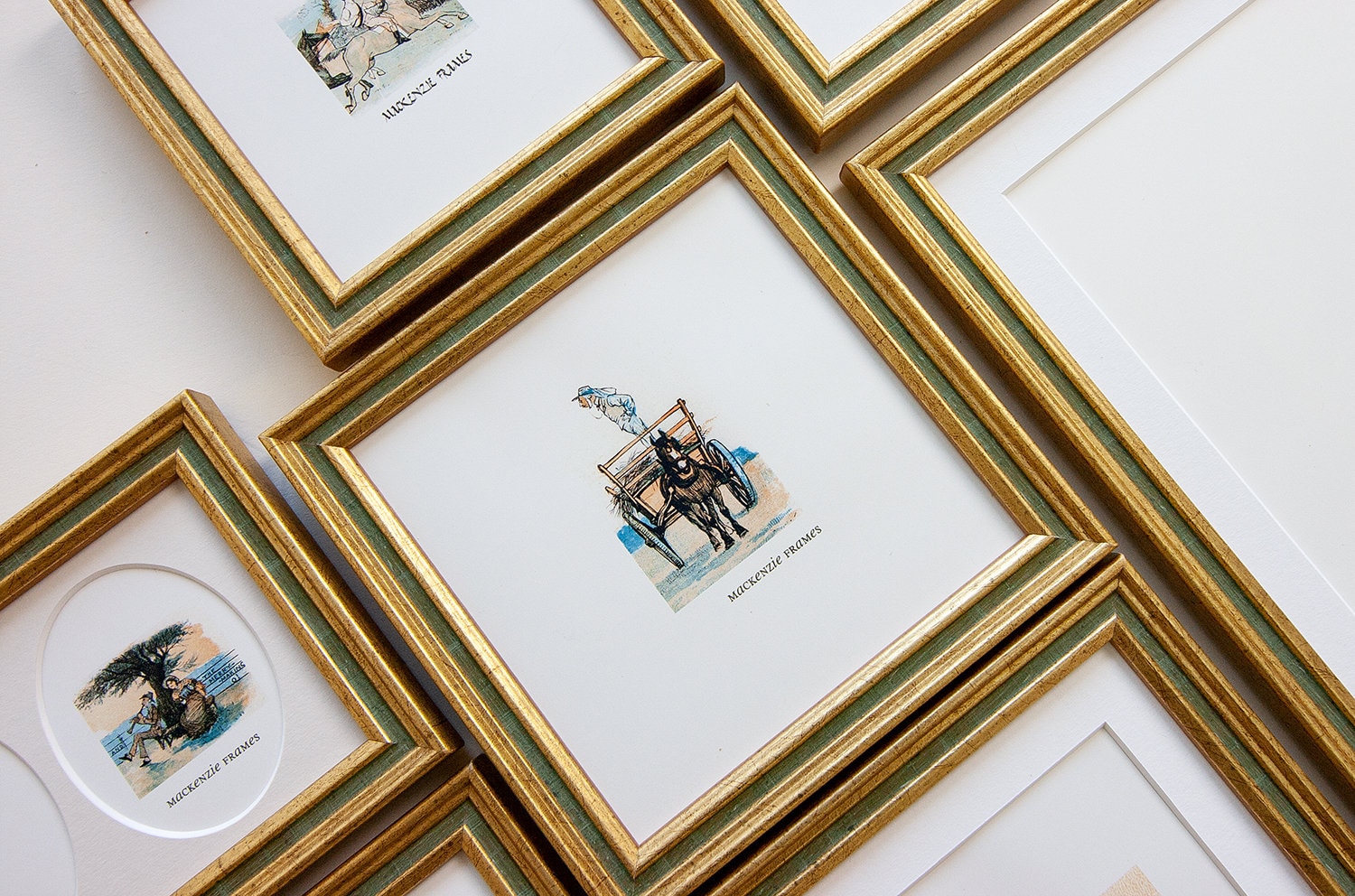 Cadre Photo Étroit en Or et Olive de 3x3, 4x4, 4x6 ou 5x5 Pouces Pour Les Cadeaux Mariage/Famille Bu