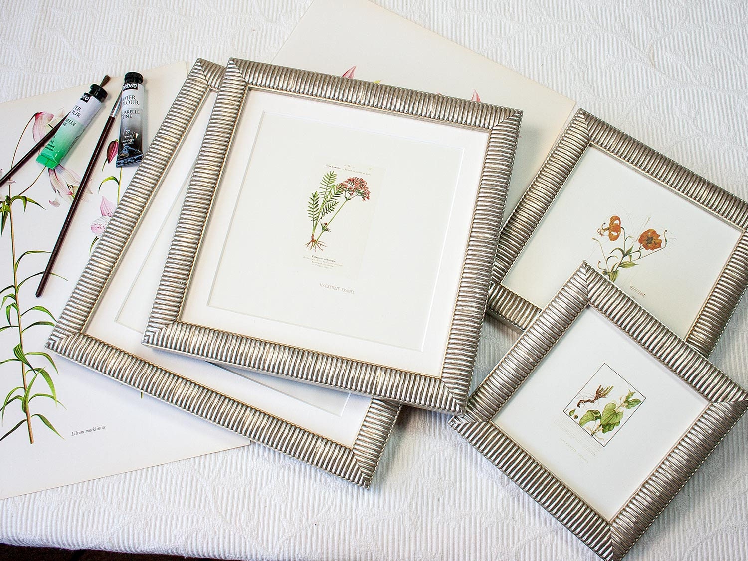 8x8/7x7 6x8 Pouces Cadre Argenté Design à Nervures Rondes Mariage en Argent Anniversaire Demoiselles