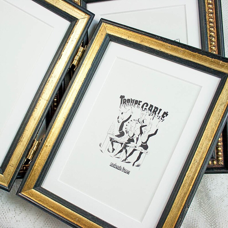 5x7 Inch Hinged Narrow Photo Frames in Antiqued Black and Etsy
