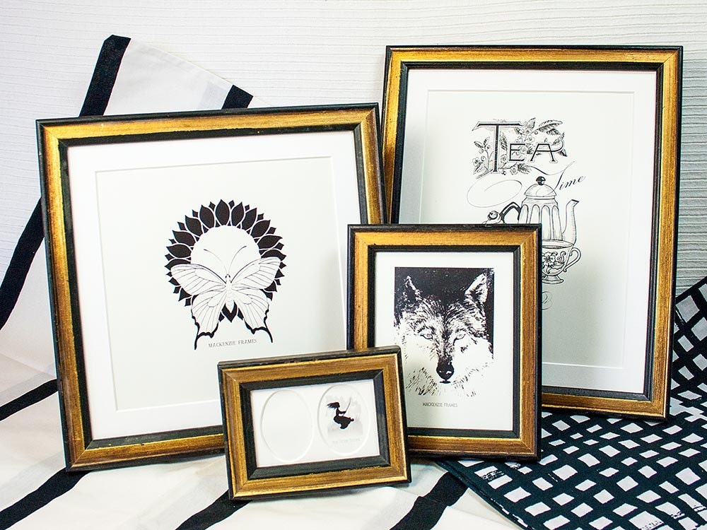 8x10 inch Black and Gold Antique Style Frame Narrow Rustic Etsy